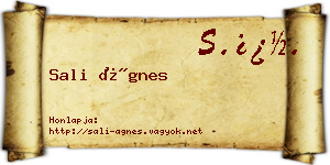 Sali Ágnes névjegykártya