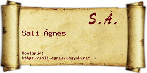 Sali Ágnes névjegykártya
